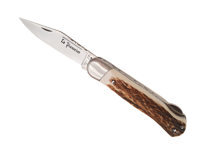 Couteau pliant Douris Chastel Le Pionnier  Chasse - Manche 11 cm bois de cerf